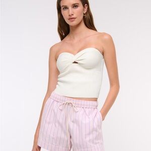 Abercrombie White Strapless Women's Top